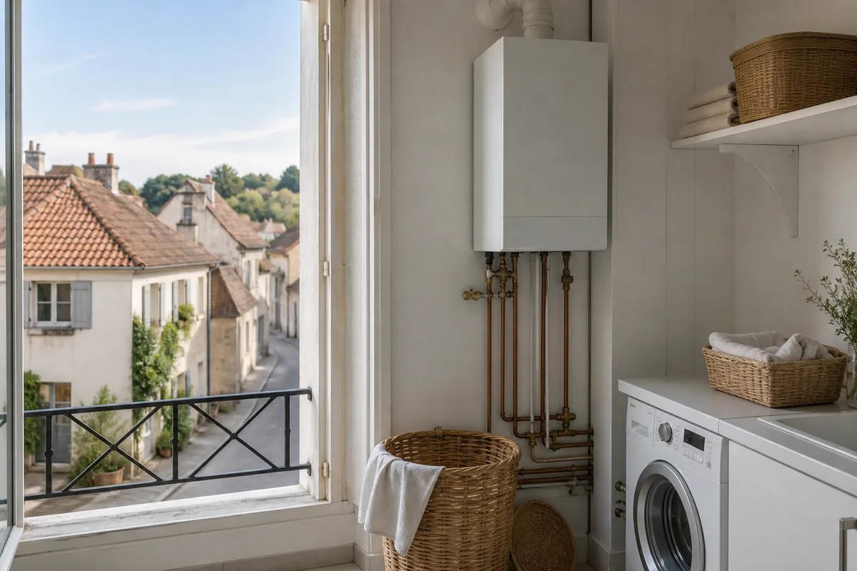 Rue résidentielle de Marly-le-Roi avec maisons anciennes et toitures en tuiles